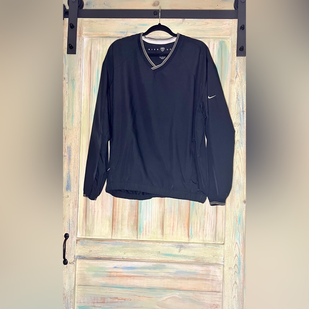 Nike Y2K Black Pullover sweater Performance Golf Crew Neck Size Large Office